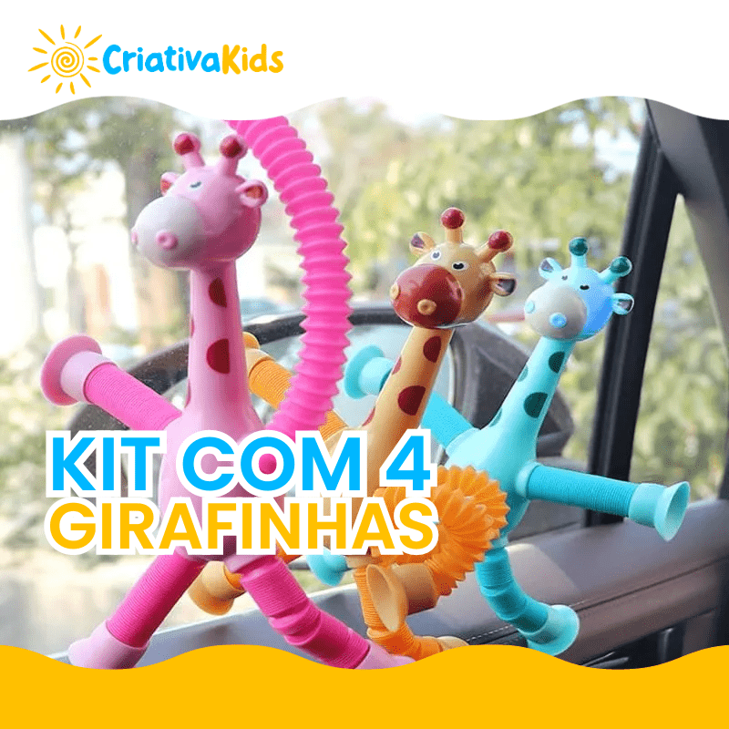 Kit com 4 Girafinhas - Estica e Brilha - Criativa Kids